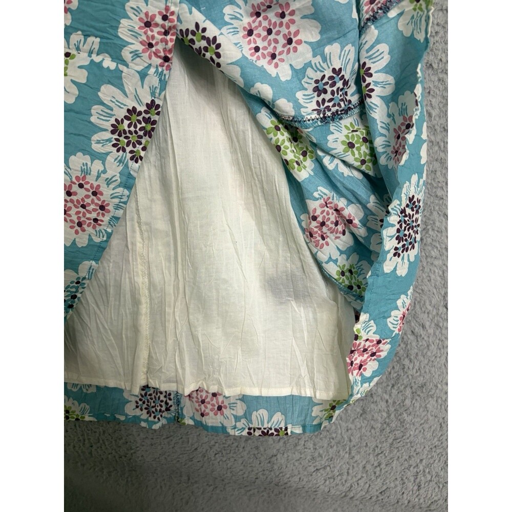 Boden Floral Fit And Flare Dress Size 10R Turquoise Cruise Beach - Picture 4 of 10